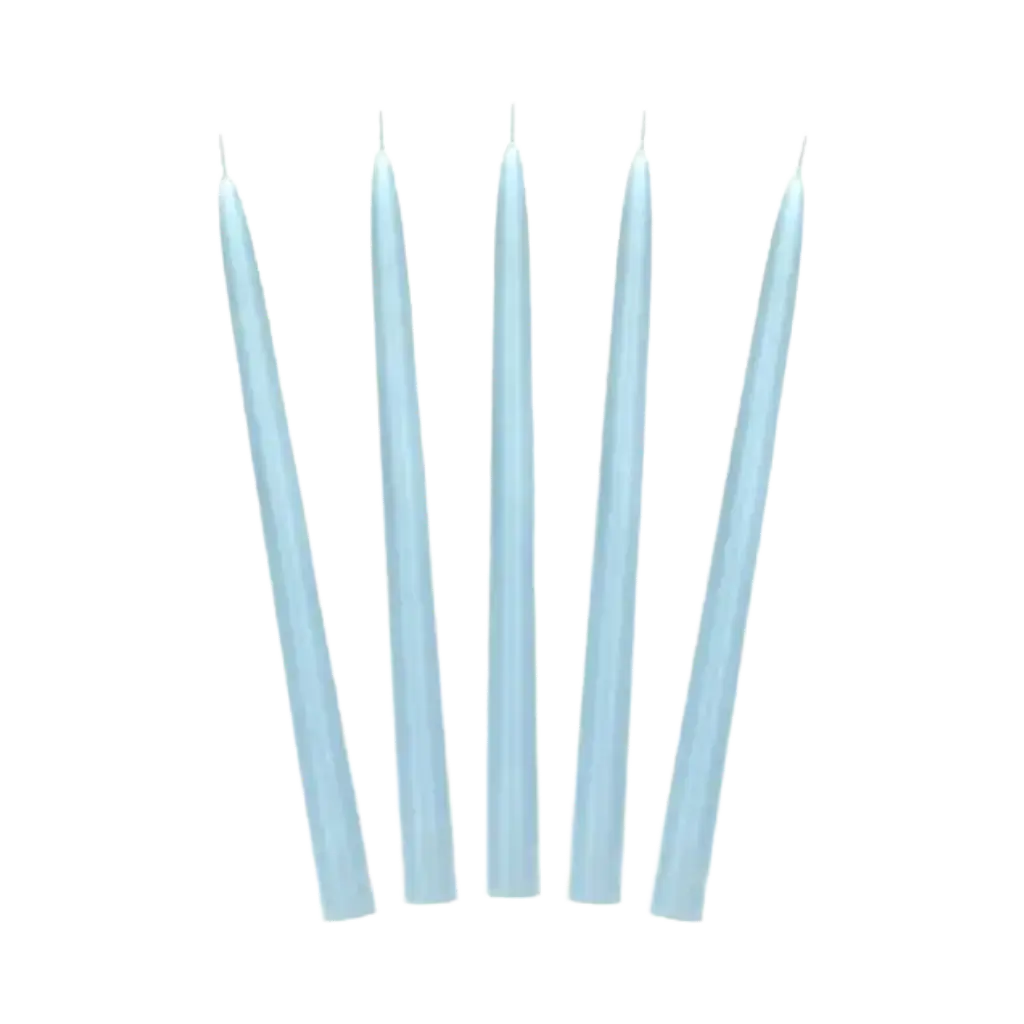 10 candele affusolate blu opaco - 24 cm