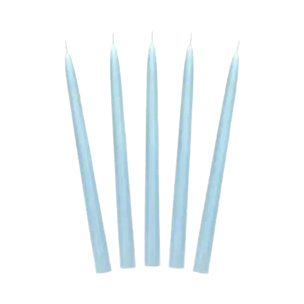 10 candele affusolate blu opaco - 24 cm