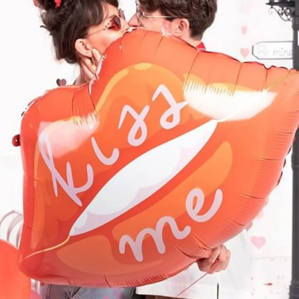 Palloncino foil - Labbra Rosse "Kiss Me" - 86,5x65 cm