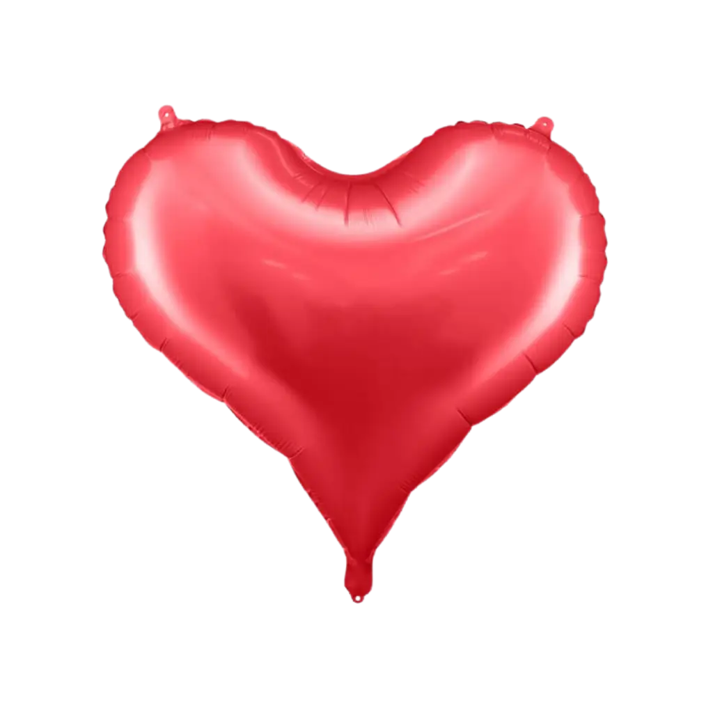 Palloncino in lamina di raso a cuore rosso - 75x64,5 cm