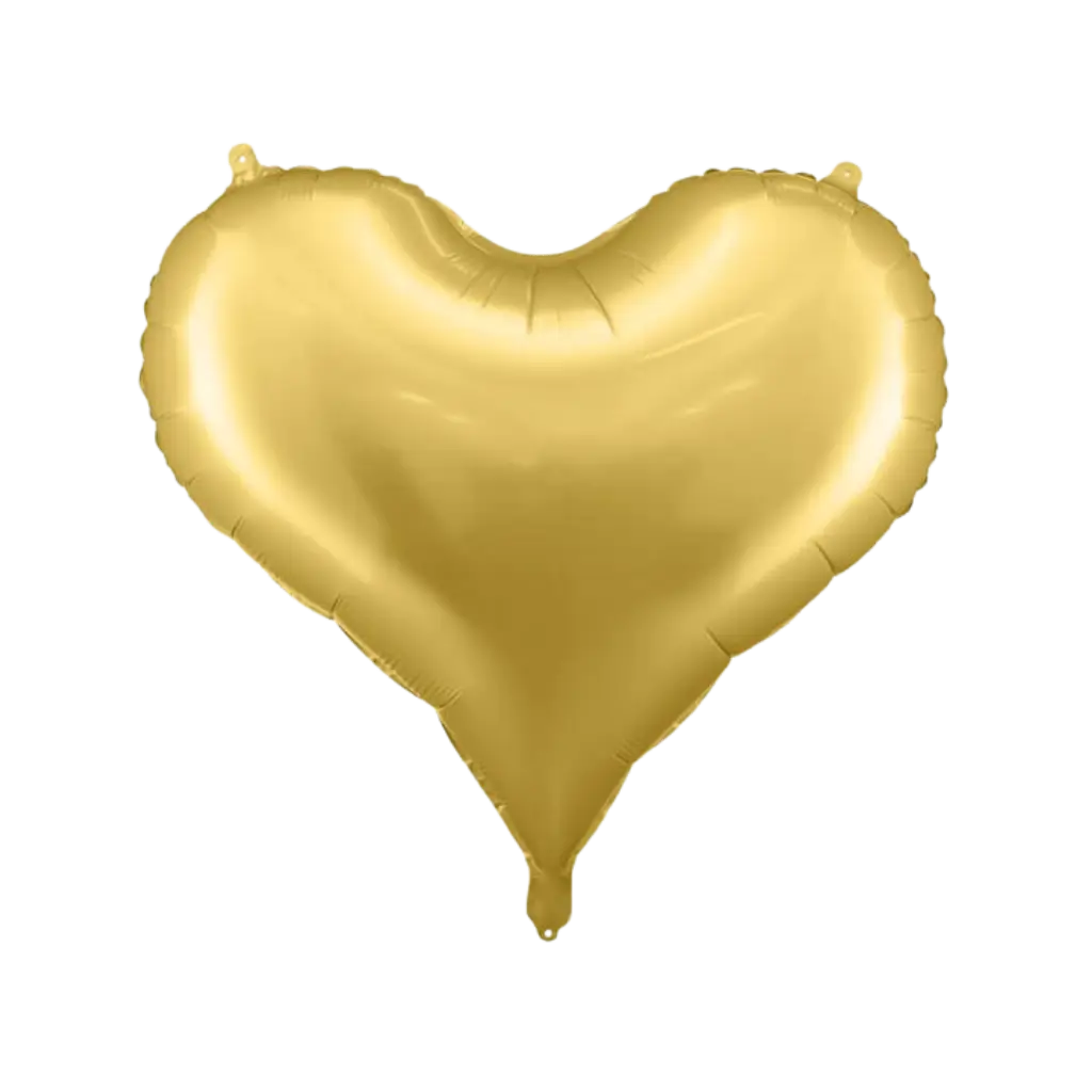 Palloncino in lamina di raso con cuore dorato - 75x64,5 cm