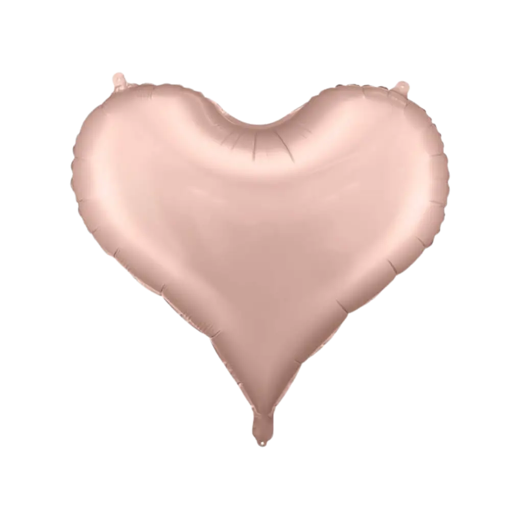Palloncino in lamina di raso con cuore in oro rosa - 75x64,5 cm