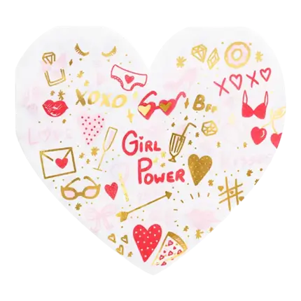 Tovagliolo di carta - Cuore - GIRL POWER - 16x15cm
