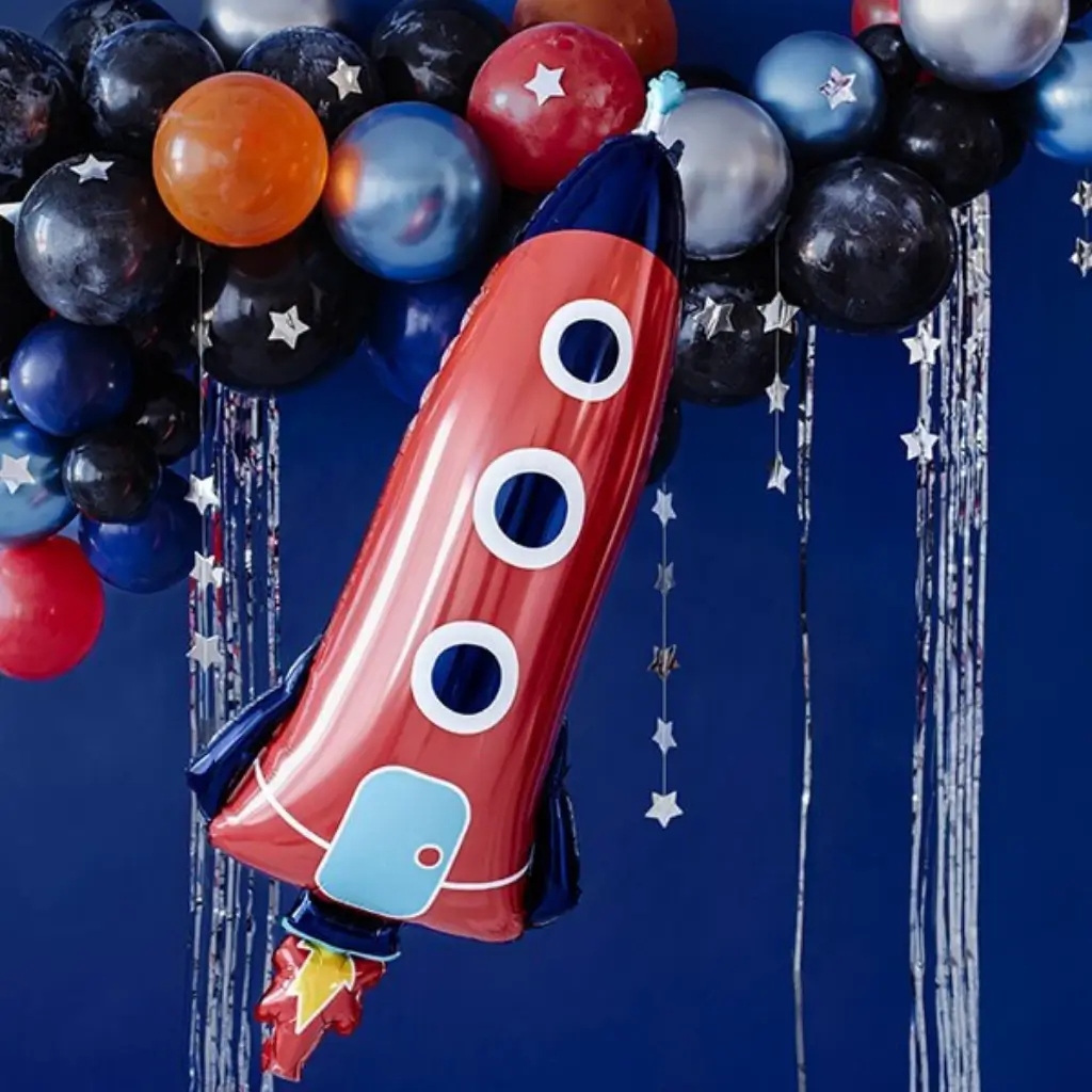 Palloncino Mylar Effetto Lucido - Rocket Rocket - 44x115cm