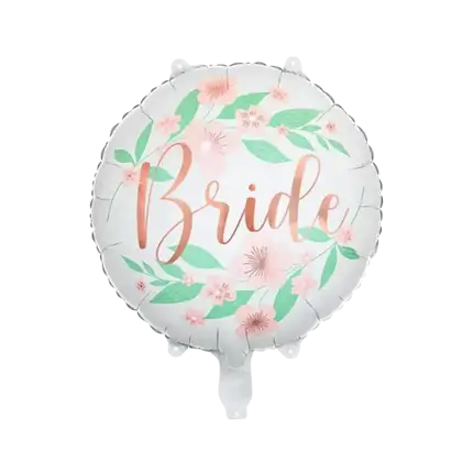 Palloncino foil - Motivo floreale con cinturino bianco - 45 cm