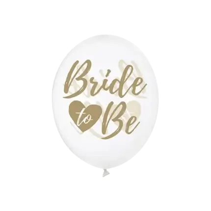 6 palloncini trasparenti con scritta BRIDE TO BE Gold