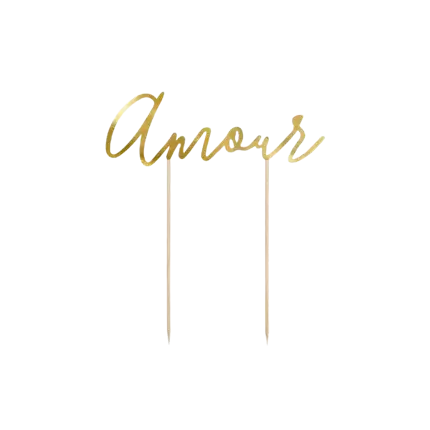 Cake topper Love, oro, 22,5 cm