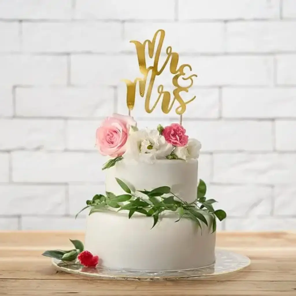 Cake topper "Mr & Mrs", oro, 25,5 cm