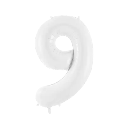 Palloncino compleanno numero 9 bianco 86 cm