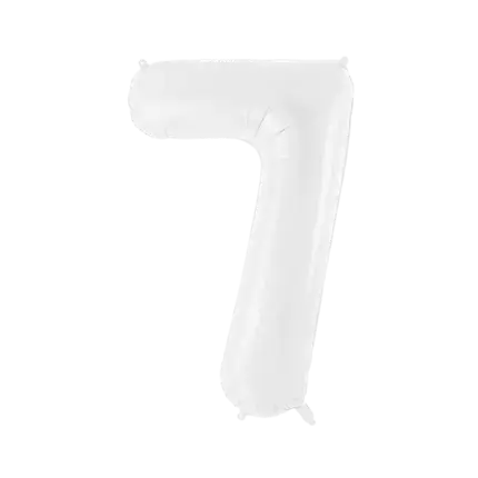 Palloncino compleanno numero 7 bianco 86 cm