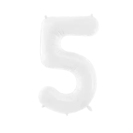 Palloncino compleanno numero 5 bianco 86 cm
