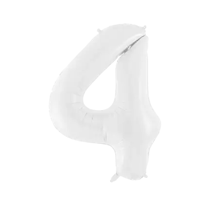 Palloncino compleanno numero 4 bianco 86 cm