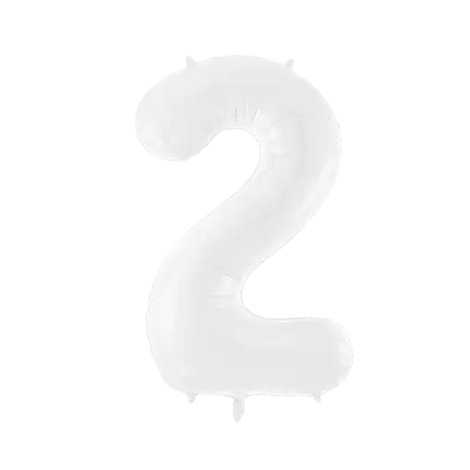 Palloncino compleanno numero 2 bianco 86 cm