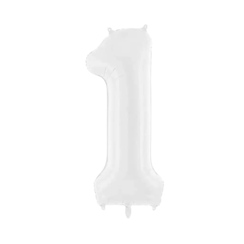 Palloncino compleanno numero 1 bianco 86 cm