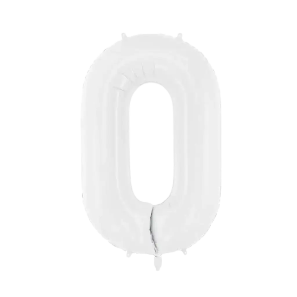 Palloncino compleanno numero 0 Bianco 86 cm