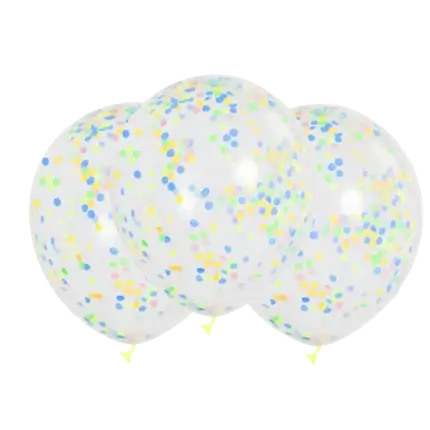 Set di 3 palloncini a coriandoli multicolore
