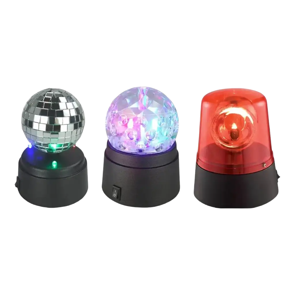 Confezione di 3 mini effetti luminosi a LED Kidz-Party