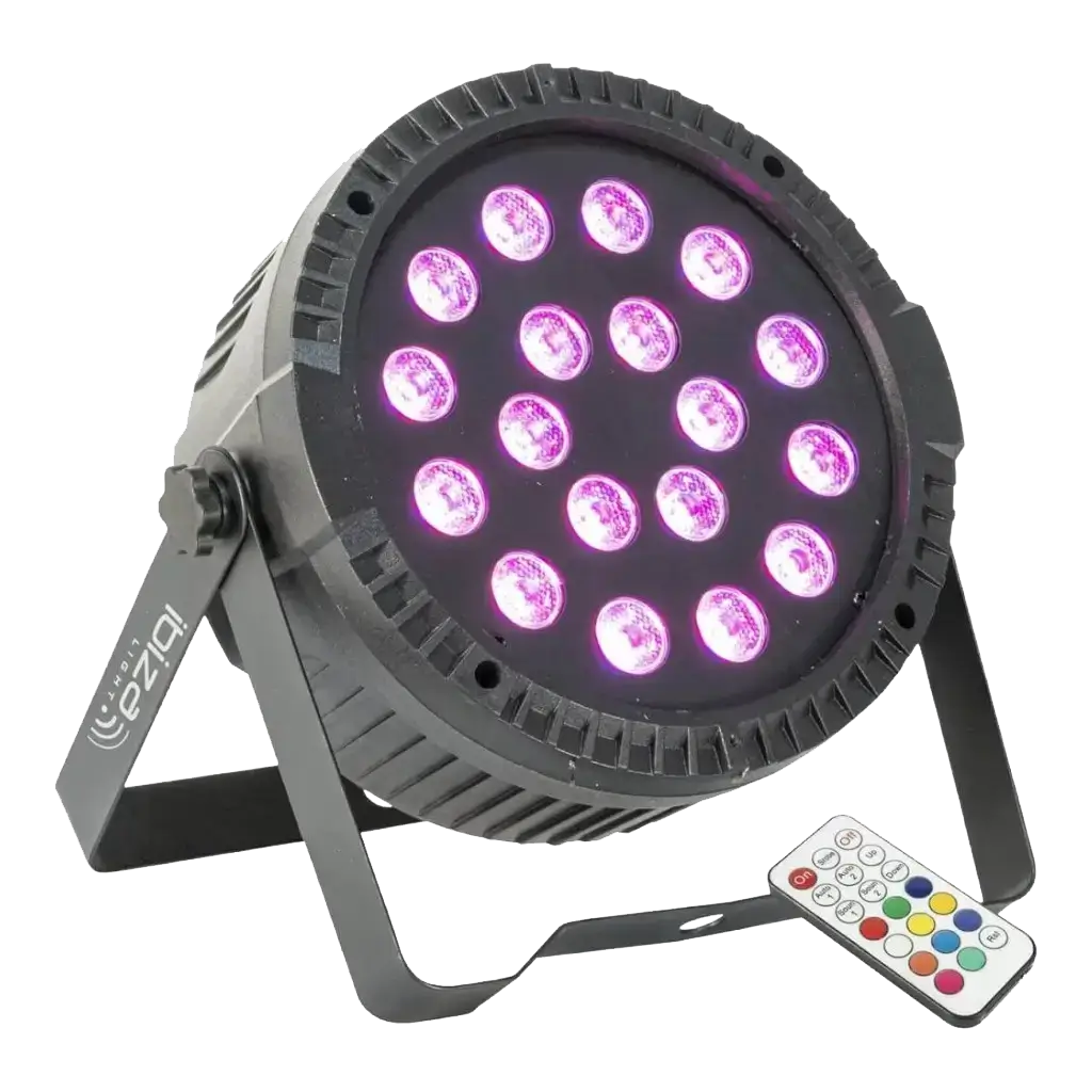 Proiettore PAR piatto a 18 LED RGBW