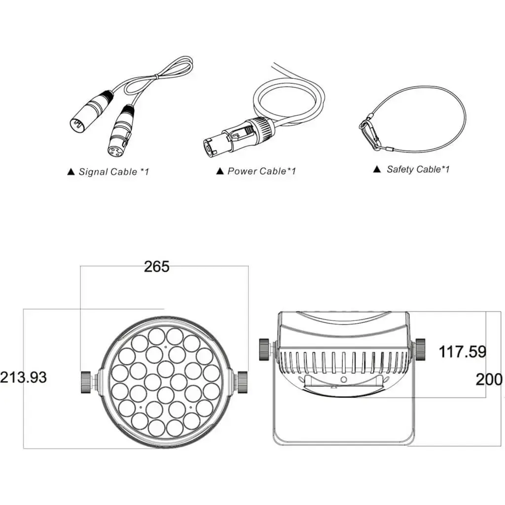 Lampada PAR a LED CLUB-ZOOM2810 con quarto di zoom