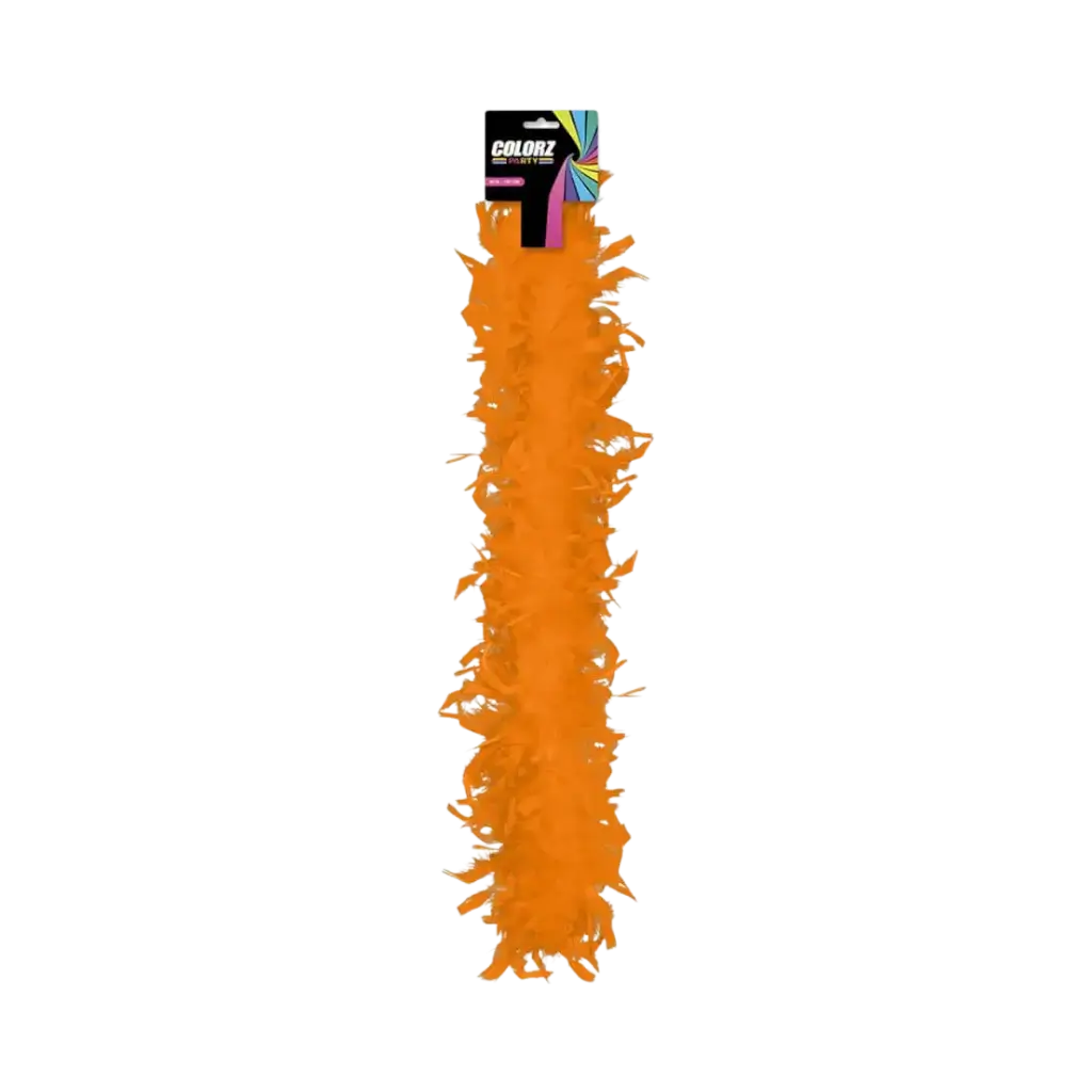 Boa di piume arancione - 180 cm