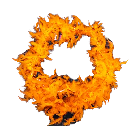 Boa di piume arancione - 180 cm