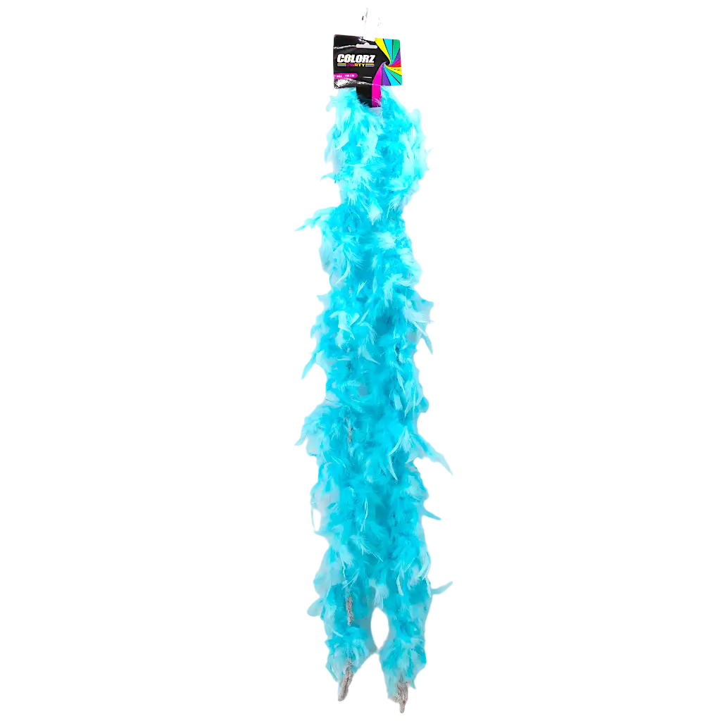 Boa di piume turchesi - 180 cm