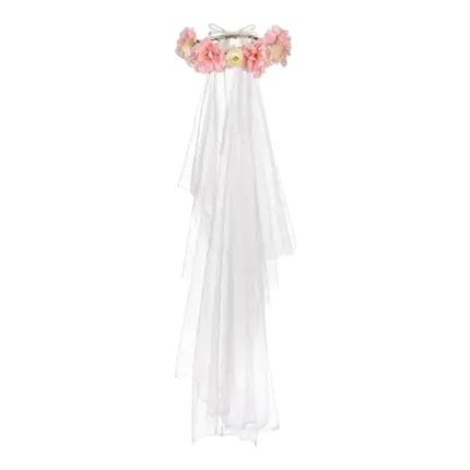 Corona di rose con velo - 17 cm