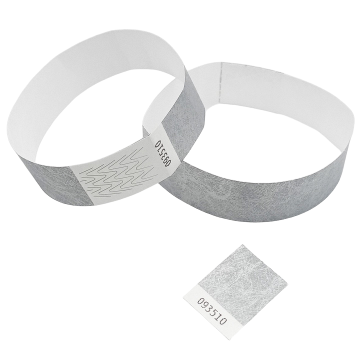 Braccialetto in carta argento Tyvek® senza marcatura