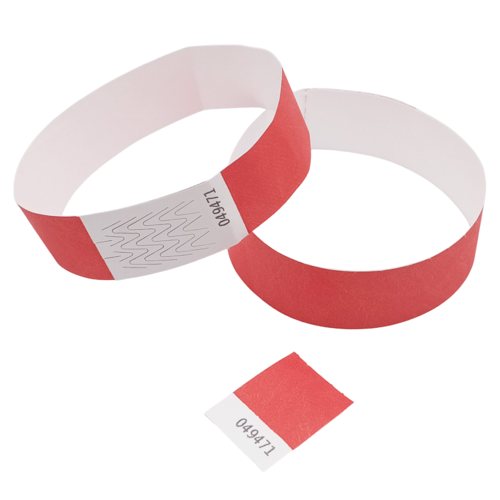 Braccialetto in Tyvek® rosso carta senza marcatura