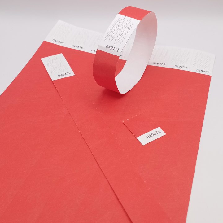 Braccialetto in Tyvek® rosso carta senza marcatura