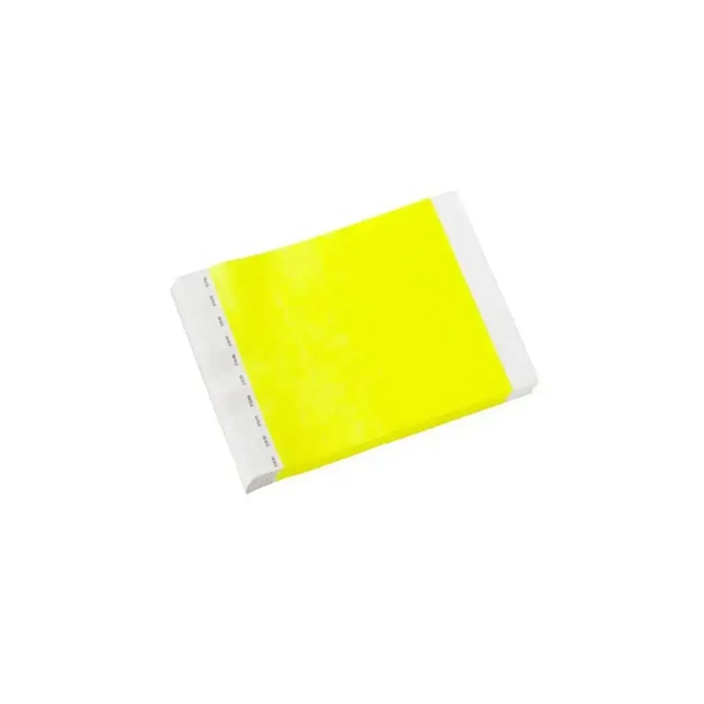 Braccialetto in Tyvek® di carta giallo neon senza marcatura