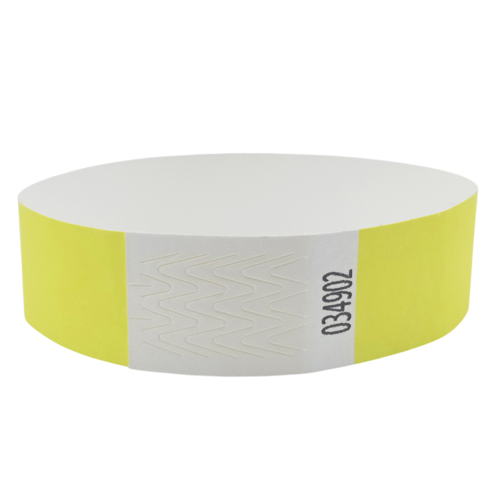Braccialetto in Tyvek® di carta giallo neon senza marcatura