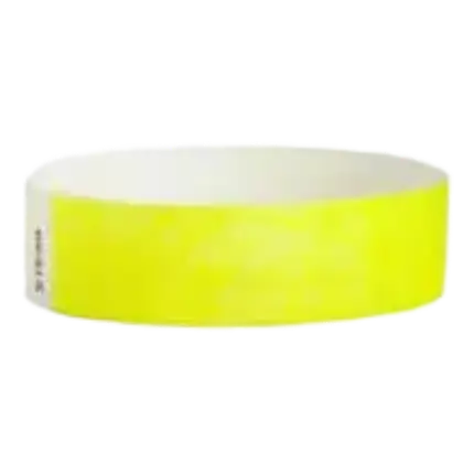 Braccialetto in Tyvek® di carta giallo neon senza marcatura