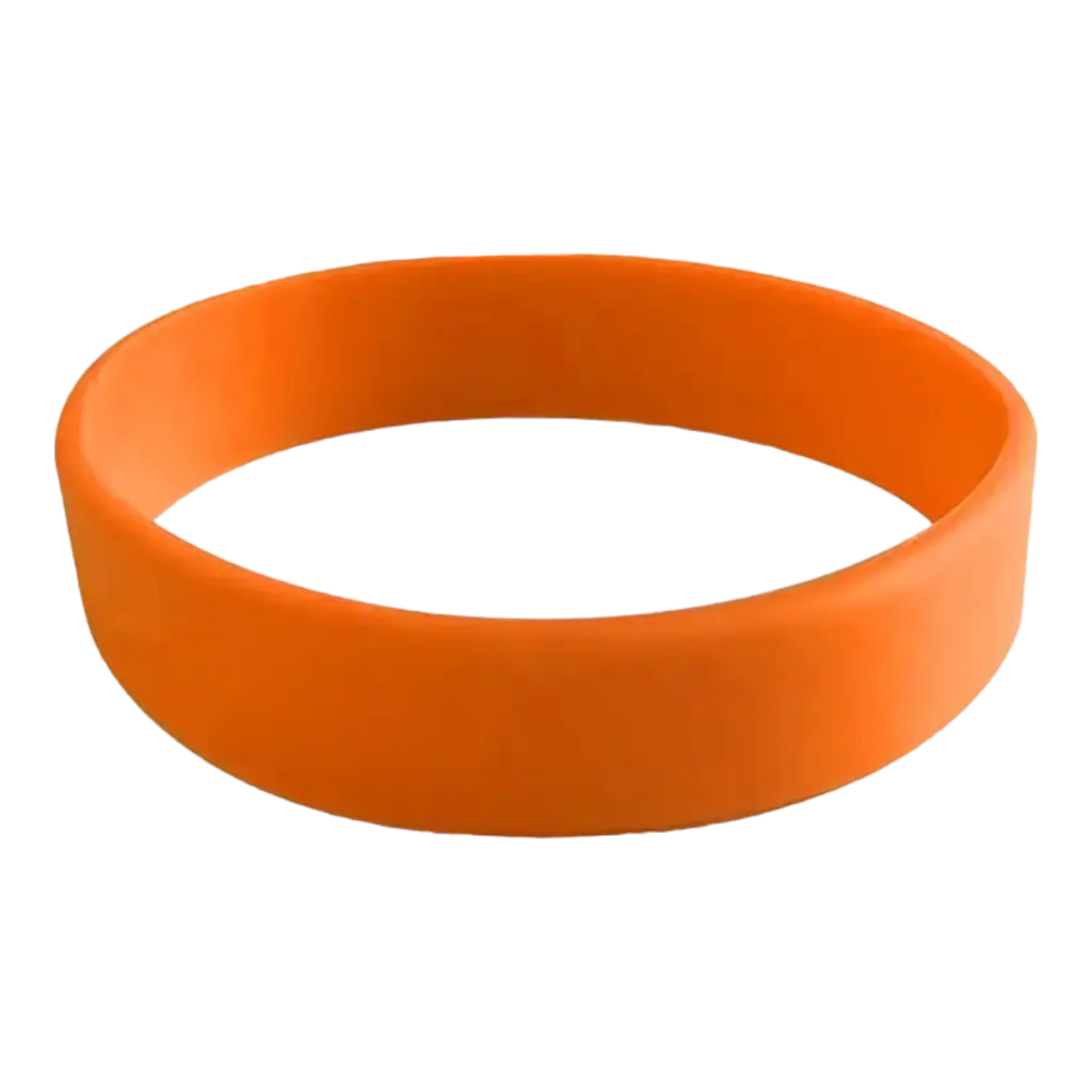 Bracciale in silicone arancione non marcato Adulto