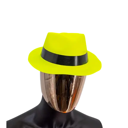 Cappello stile mafioso Tribly giallo neon