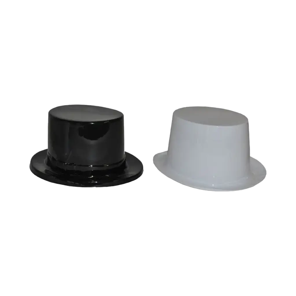 Cappello a cilindro in plastica nera