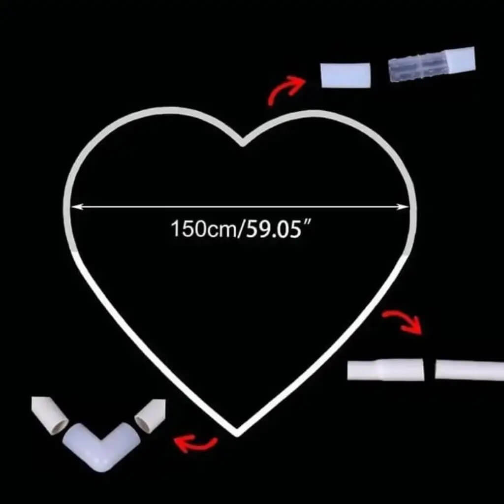 Arco di palloncini a forma di cuore - 150 cm