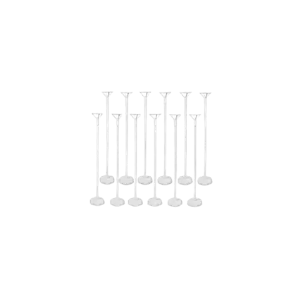 12 bastoncini per palloncini su supporto 43 cm per tavolo con adesivo