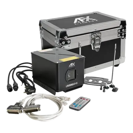 Macchina laser RGB con flight case LZR5000RGB-IP-FC