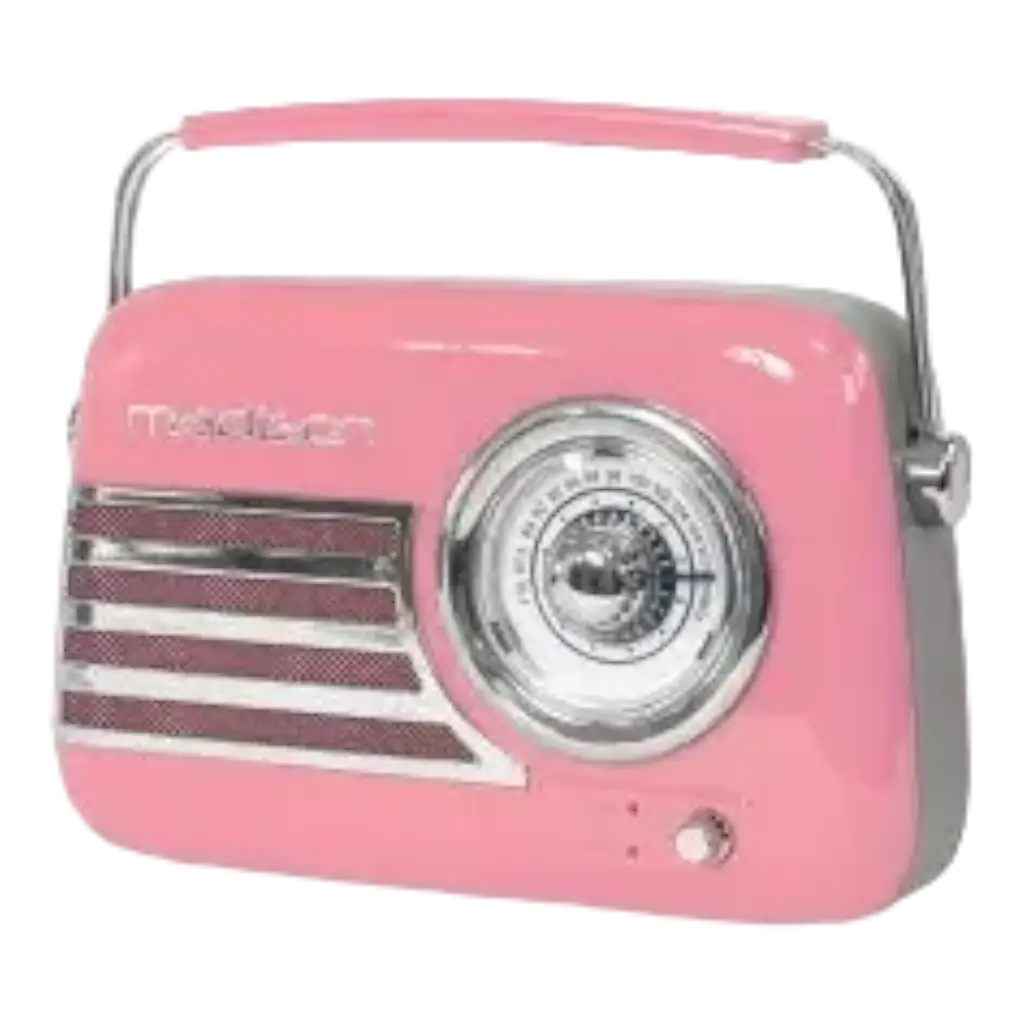 Radio vintage indipendente con Bluetooth USB e FM 30W Rosa