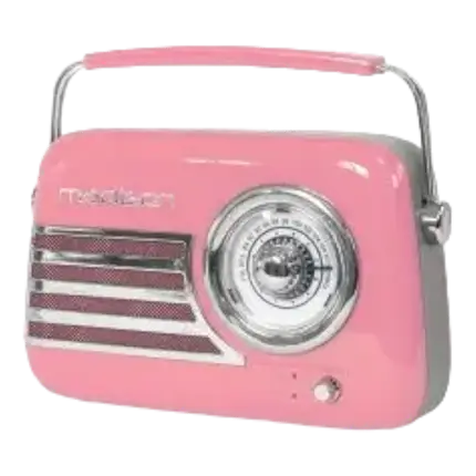 Radio vintage indipendente con Bluetooth USB e FM 30W Rosa