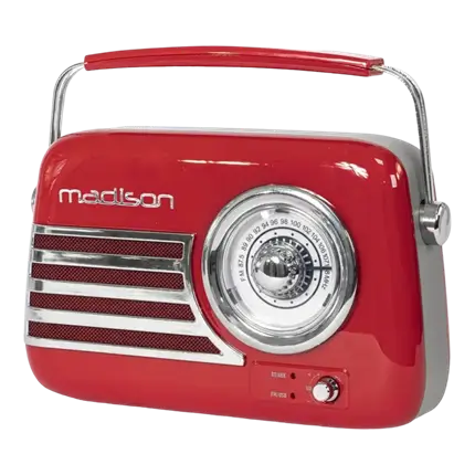 Radio d'epoca indipendente con Bluetooth USB e FM 30W Rosso