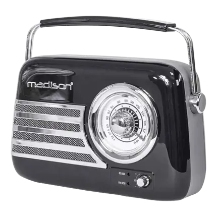 Radio vintage indipendente con Bluetooth USB e FM 30W Nero
