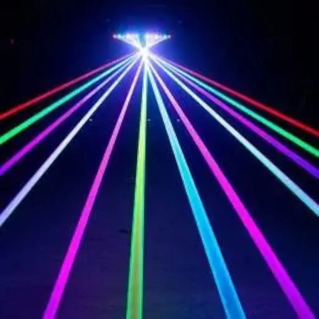 Barra con 6 laser motorizzati Evolite RGB