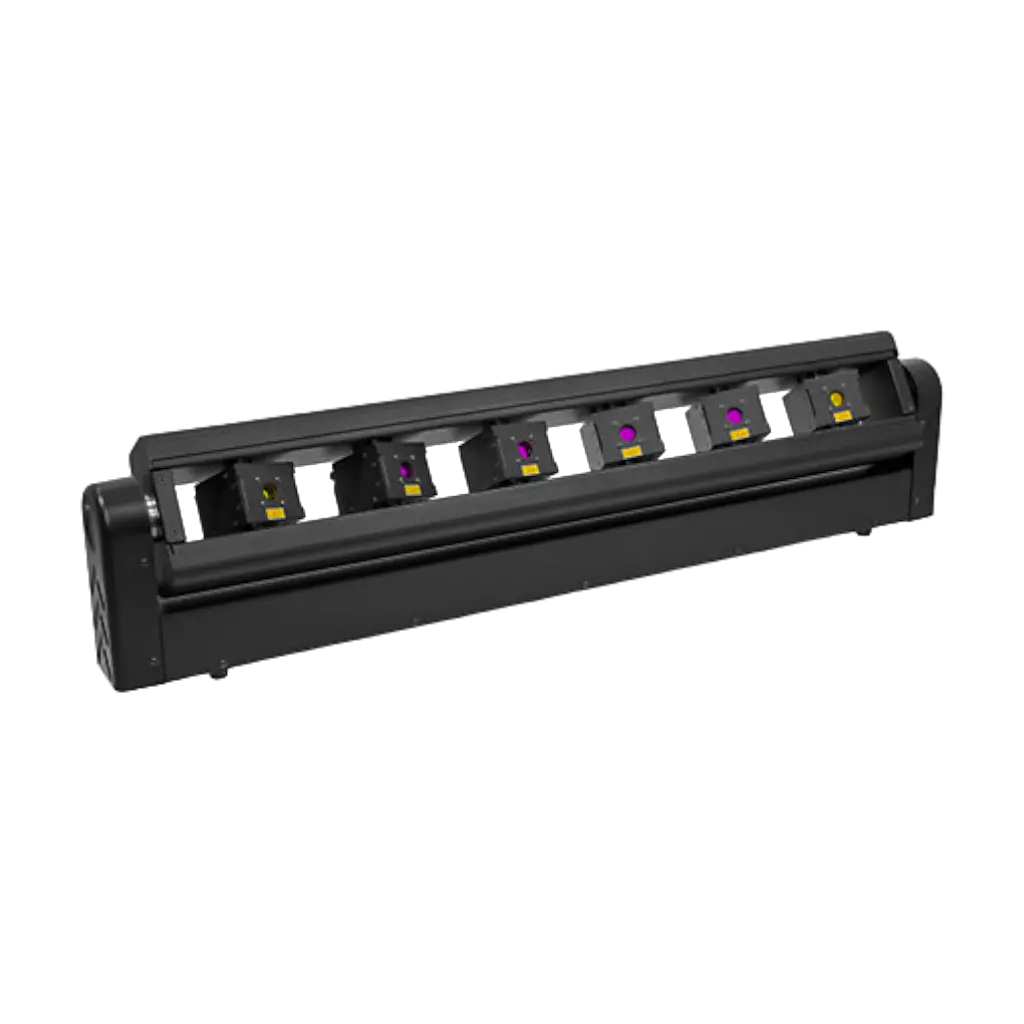 Barra con 6 laser motorizzati Evolite RGB