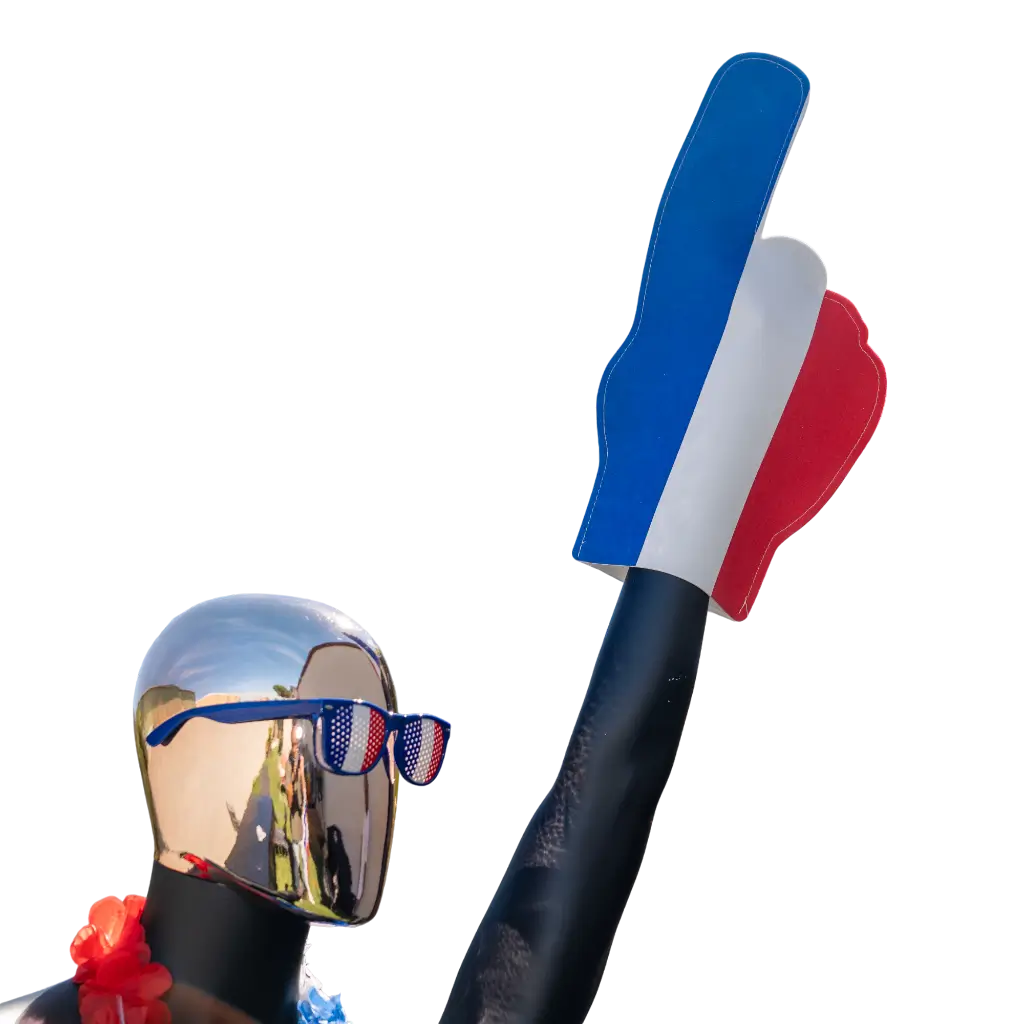 Mano gigante in schiuma per il sostenitore della Francia 49 cm