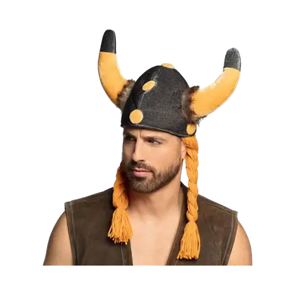 Elmo gallico/vichingo con trecce