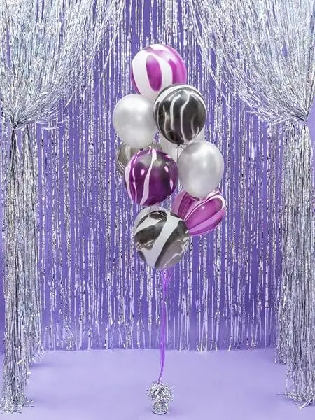 Confezione da 10 palloncini metallizzati argento