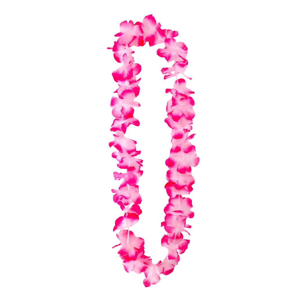 Collana di fiori hawaiani bianchi e rosa