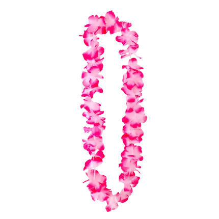 Collana di fiori hawaiani bianchi e rosa